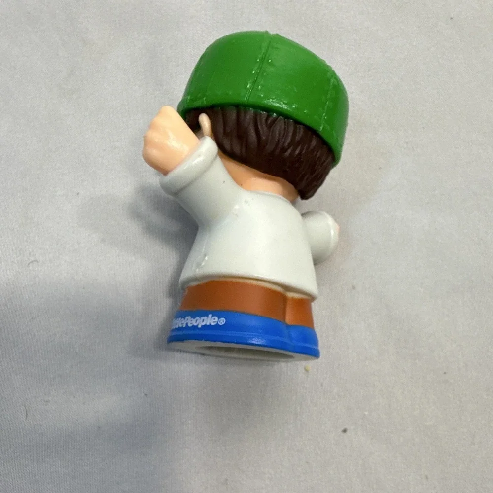 Fisher-Price Little People Boy Figure Green Recycling Hat Orange Vest